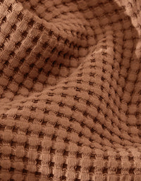 Peignoir en coton nid d'abeille - Caramel