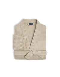 Peignoir en coton nid d'abeille - Sable