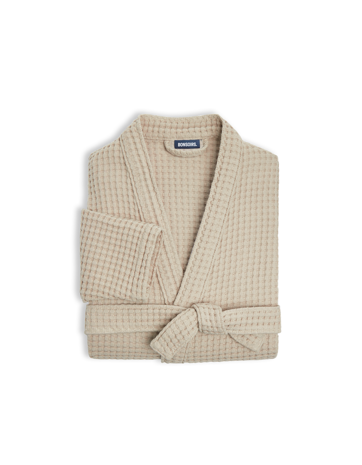 Peignoir en coton nid d'abeille - Sable