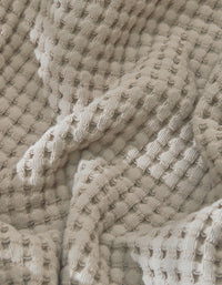 Peignoir en coton nid d'abeille - Sable