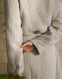 Peignoir en coton nid d'abeille - Sable