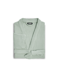 Peignoir en coton nid d'abeille - Vert Eau