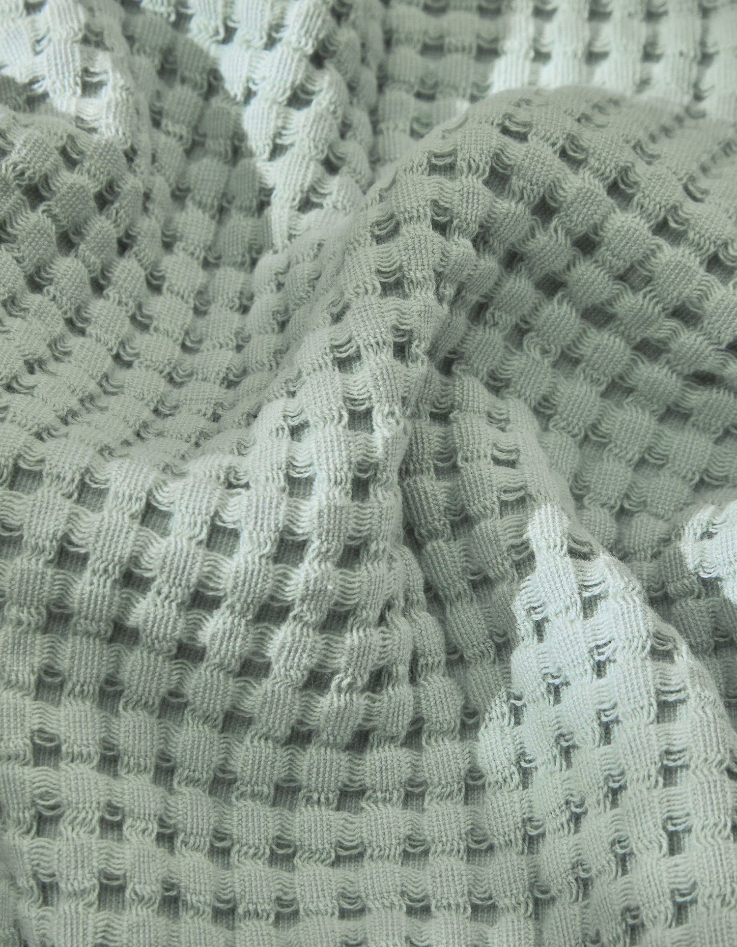 Peignoir en coton nid d'abeille - Vert Eau