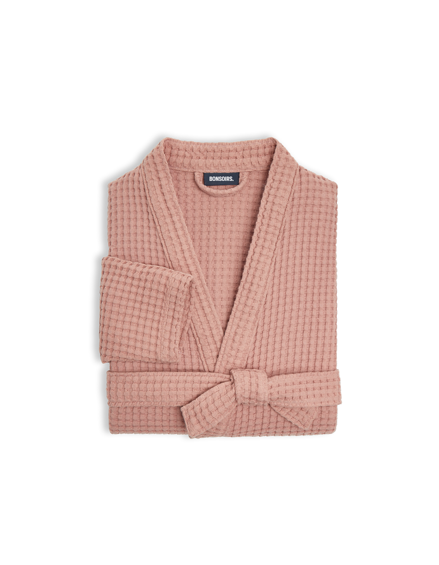 Peignoir en coton nid d'abeille - Vieux Rose