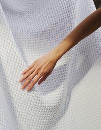 Serviette de toilette en coton nid d'abeille - Blanc