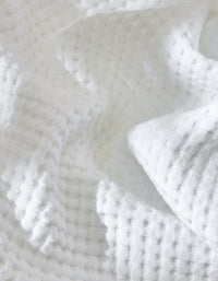 Serviette de toilette en coton nid d'abeille - Blanc