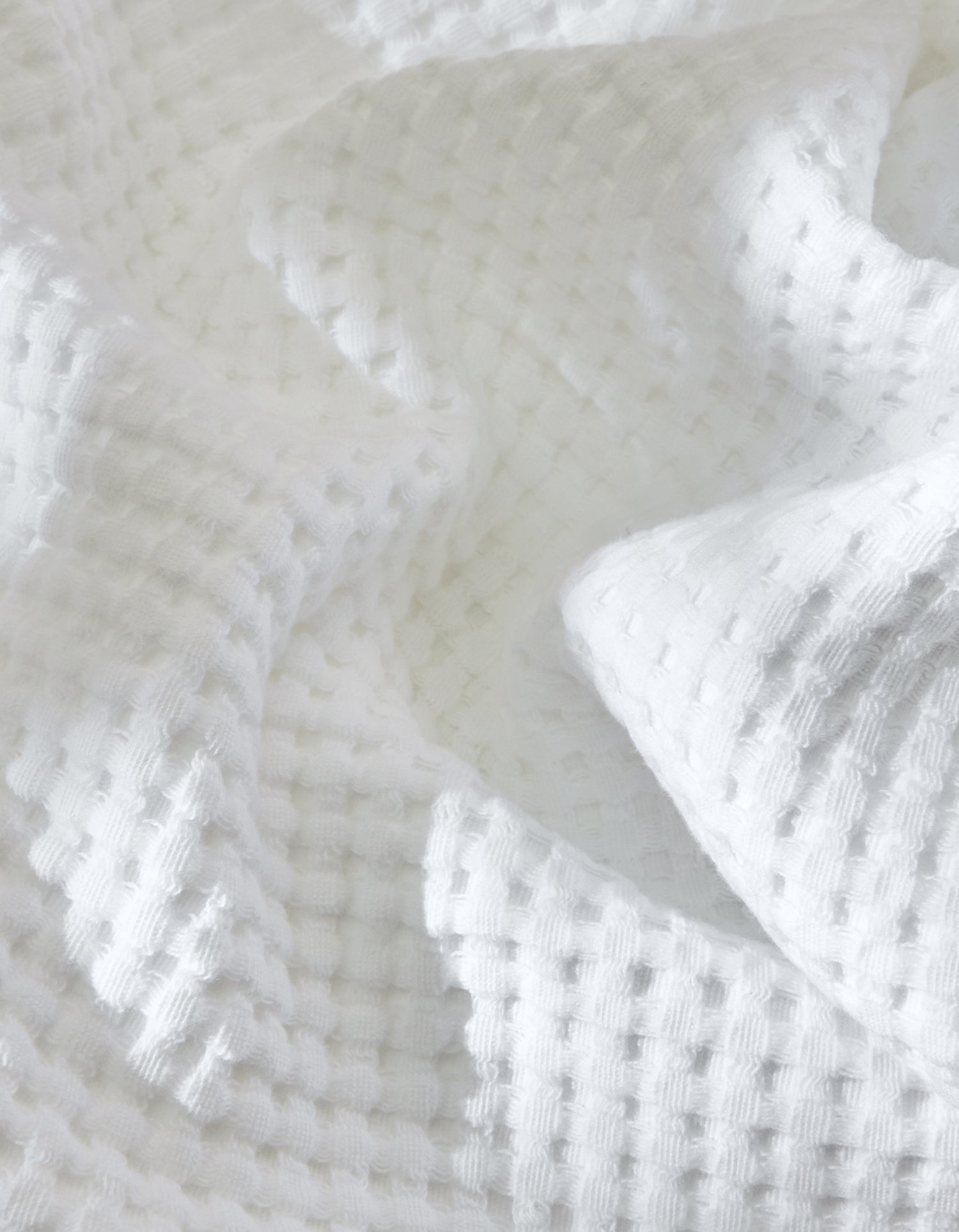 Serviette de toilette en coton nid d'abeille - Blanc