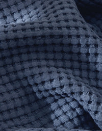 Serviette de toilette en coton nid d'abeille - Bleu