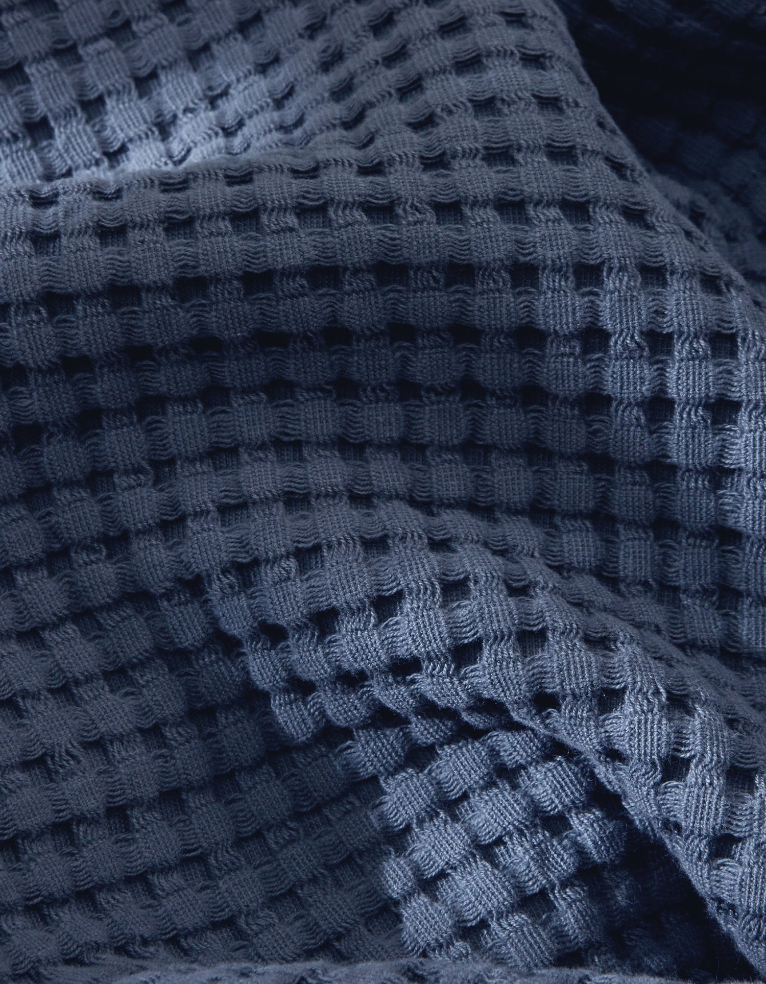 Serviette de toilette en coton nid d'abeille - Bleu