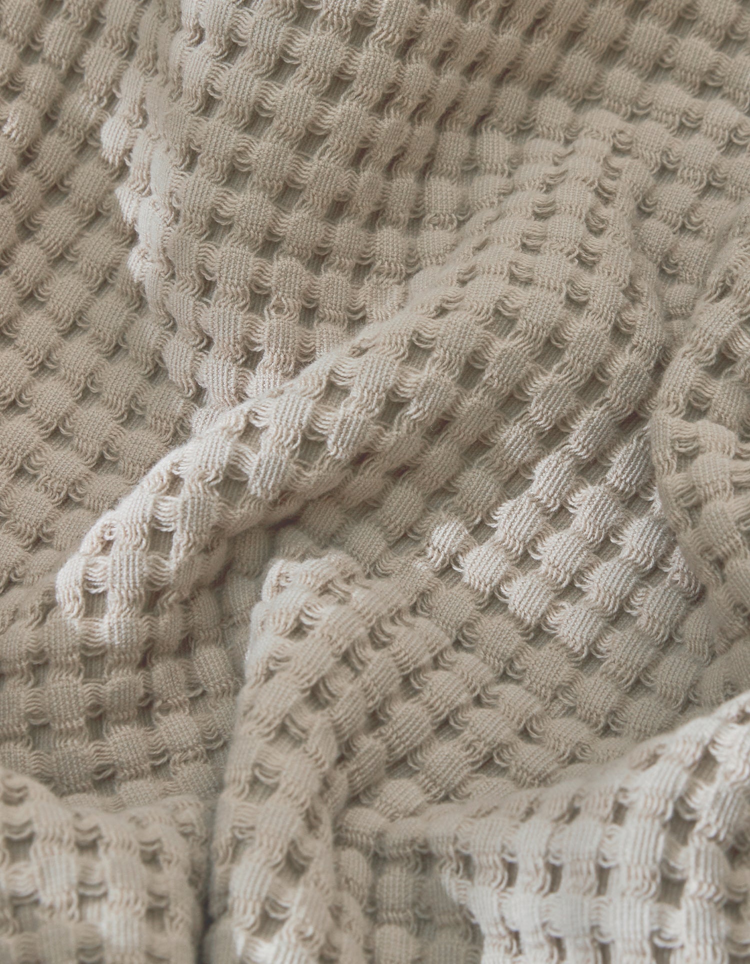 Drap de bain en coton nid d'abeille - Sable