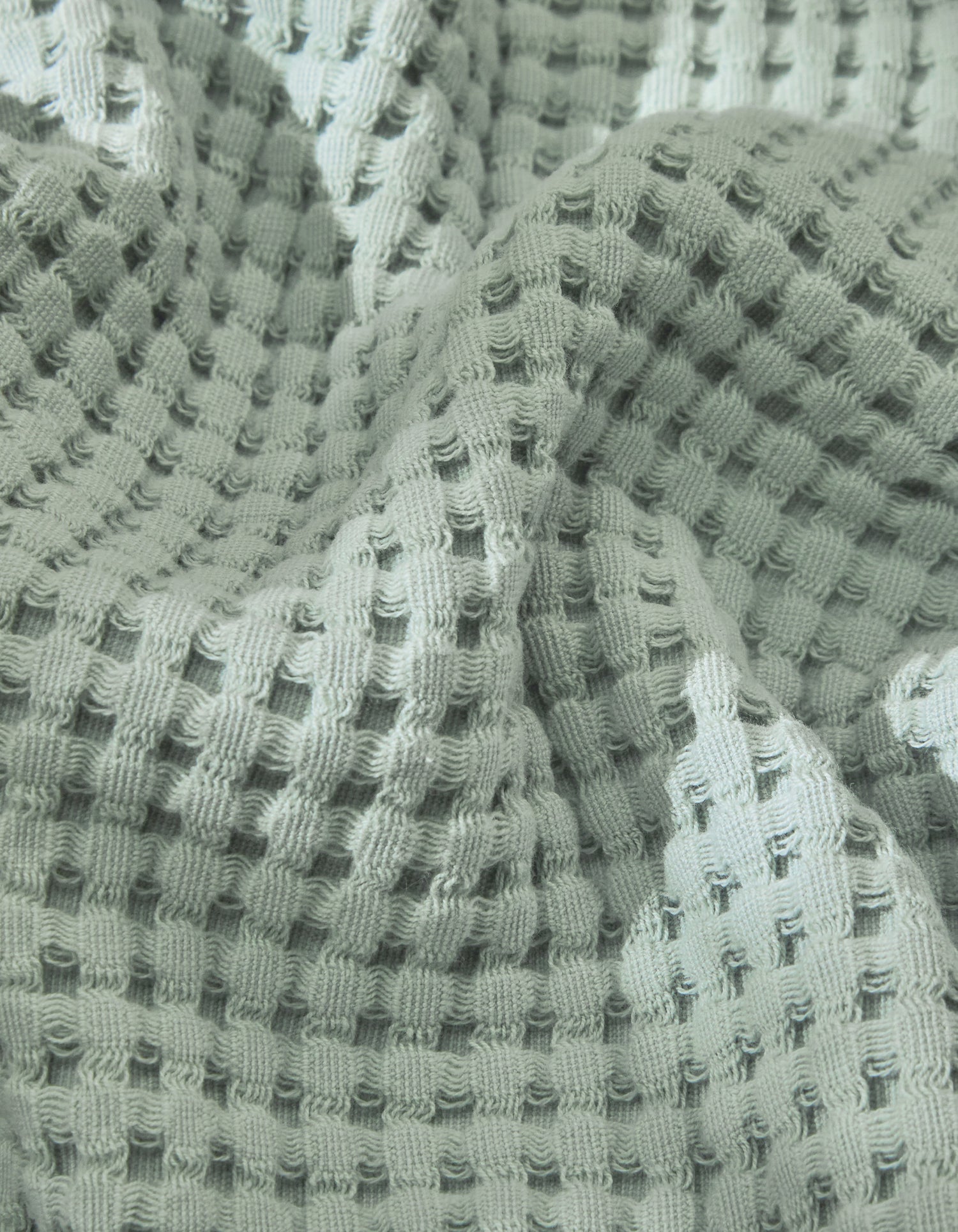 Serviettes invités en coton nid d'abeille - Vert