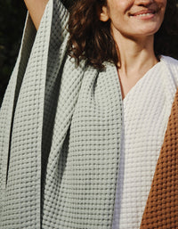 Drap de bain en coton nid d'abeille - Vert