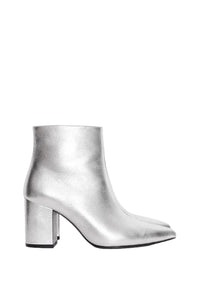 Bottes à talons Natalie en cuir - Silver
