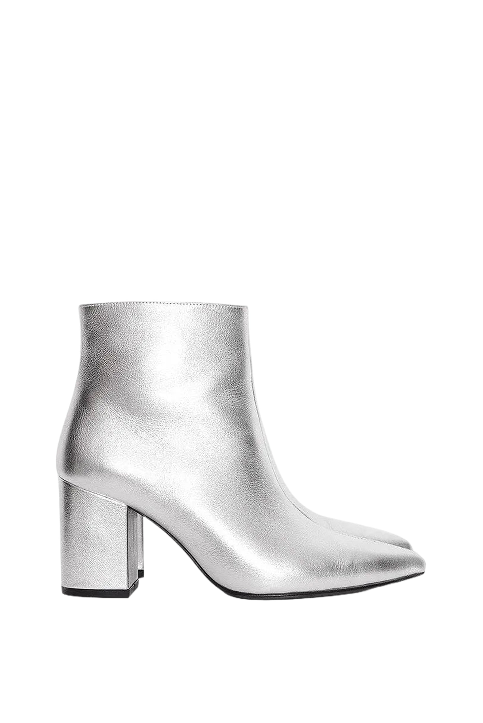 Bottes à talons Natalie en cuir - Silver