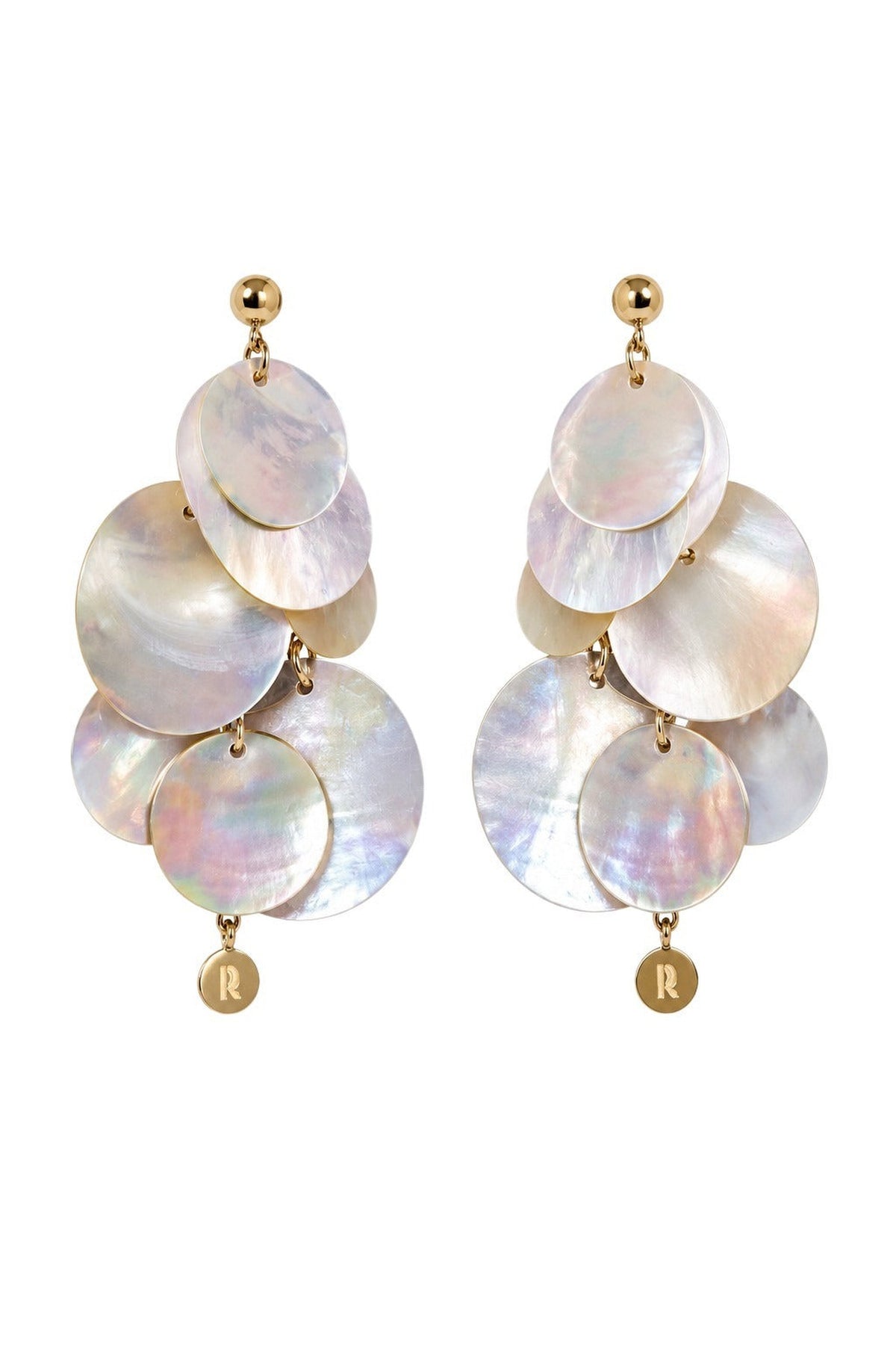 Shell discs earrings