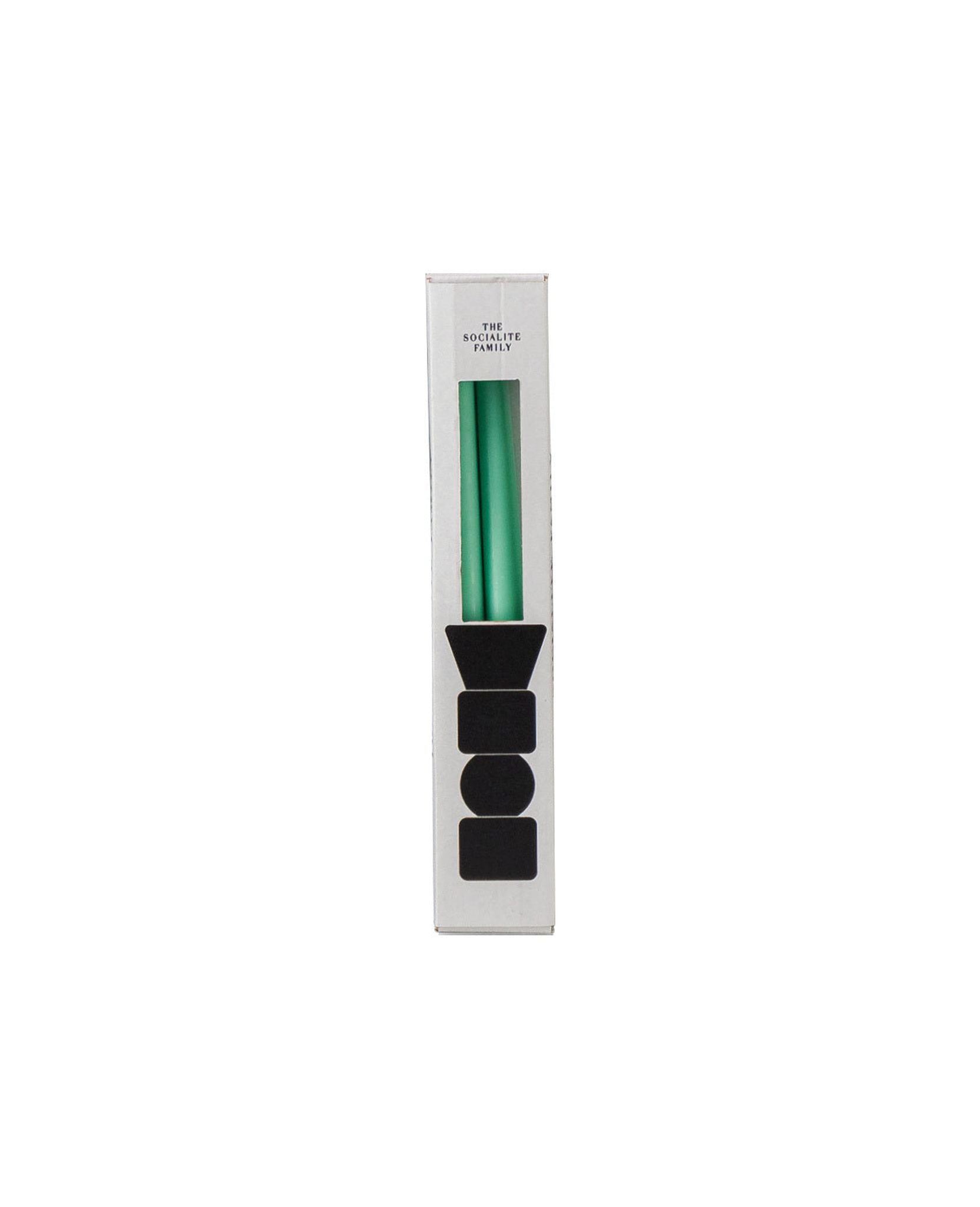 Duo de bougies flambeaux - Vert anis