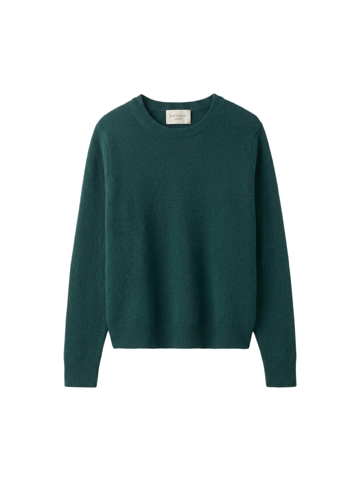 Pull col rond Boyfriend en cachemire - Vert