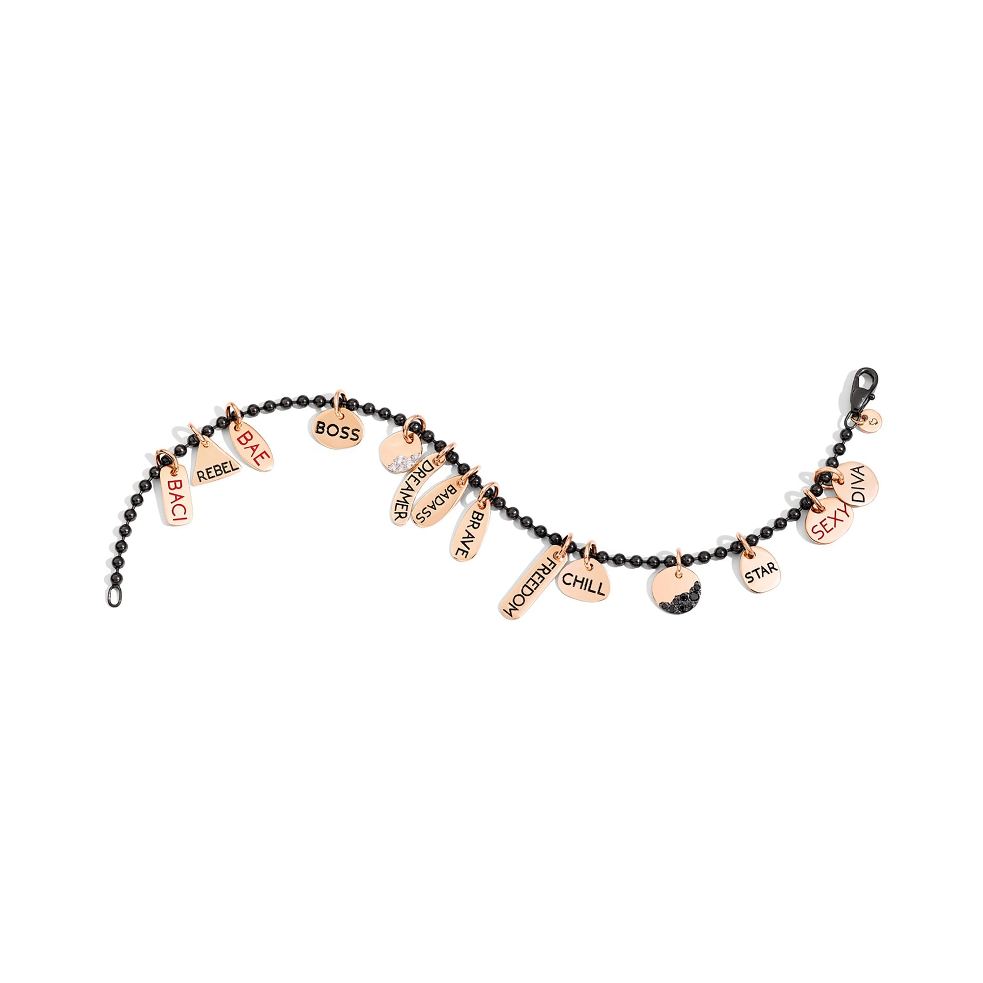 Bracelet Bollicine en acier et or rose 9 carats - Or Rose