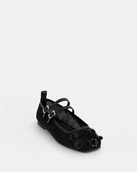 2 QTY NEW Bulla Rina Black Nappa Flower Mesh Black Nappa Flower Mesh