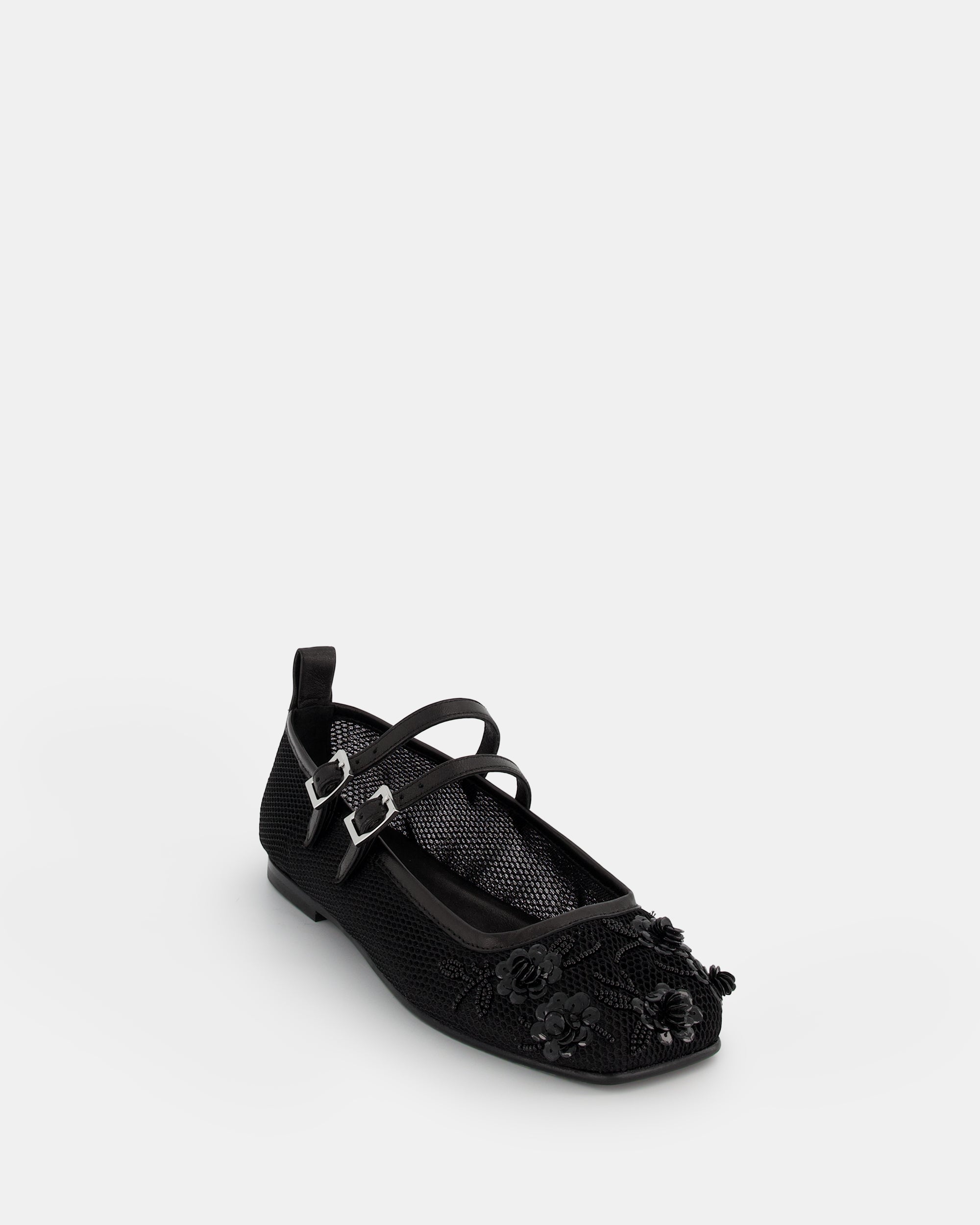 2 QTY NEW Bulla Rina Black Nappa Flower Mesh Black Nappa Flower Mesh