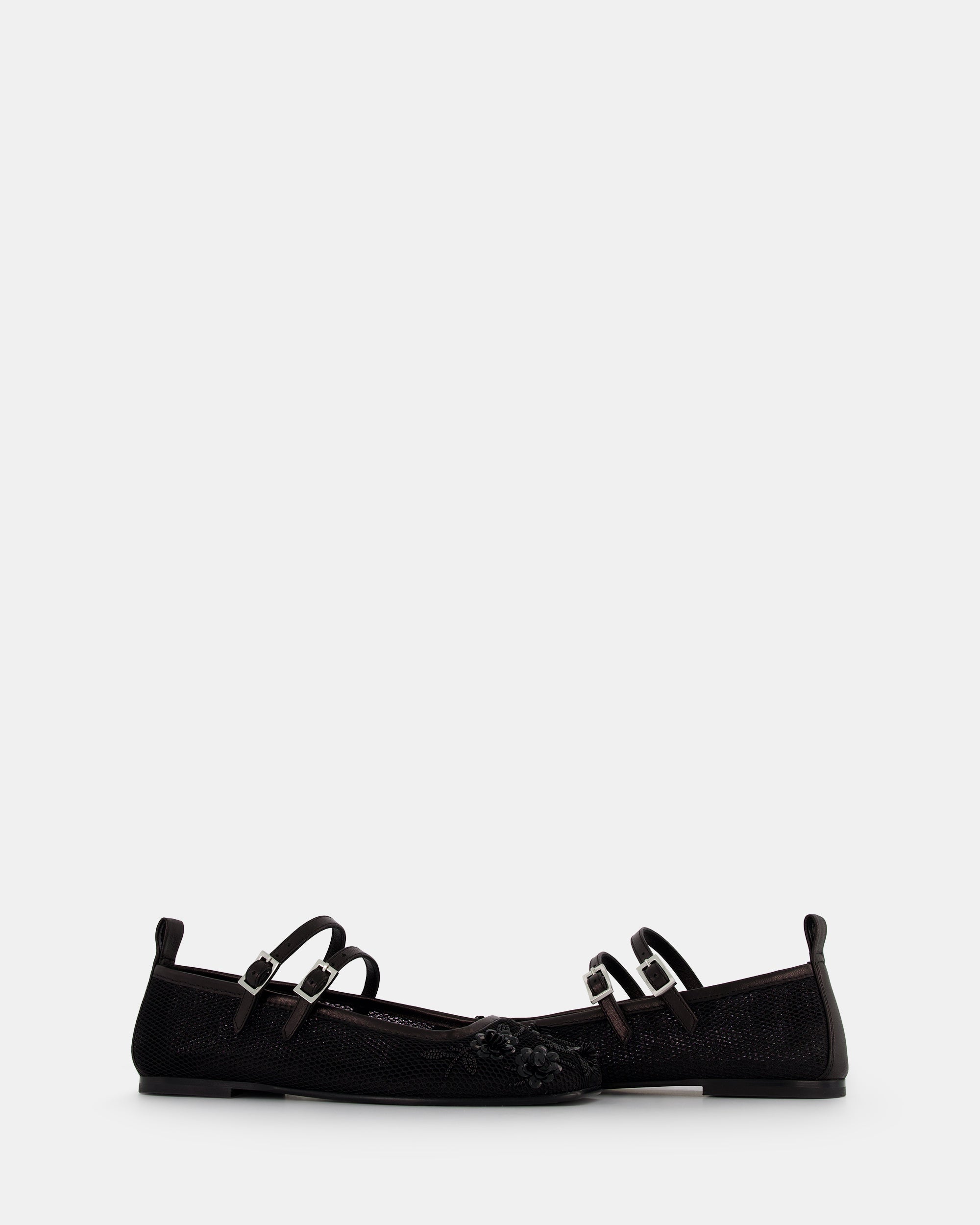 2 QTY NEW Bulla Rina Black Nappa Flower Mesh Black Nappa Flower Mesh