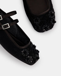 2 QTY NEW Bulla Rina Black Nappa Flower Mesh Black Nappa Flower Mesh