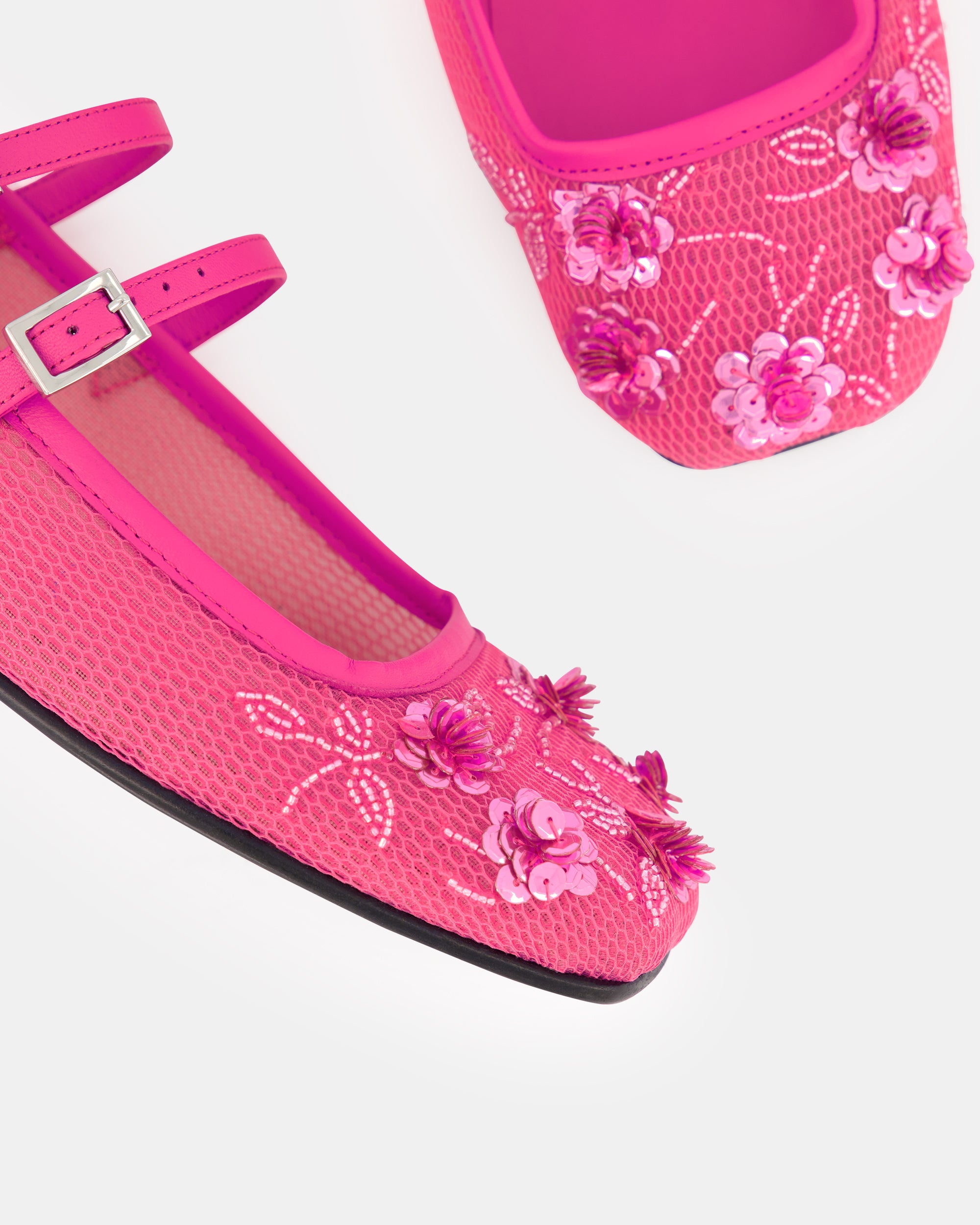 2 QTY NEW Bulla Rina Pink Nappa Flower Mesh Pink Nappa Flower Mesh