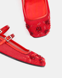 4 QTY NEW Bulla Rina Red Nappa Flower Mesh Red Nappa Flower Mesh