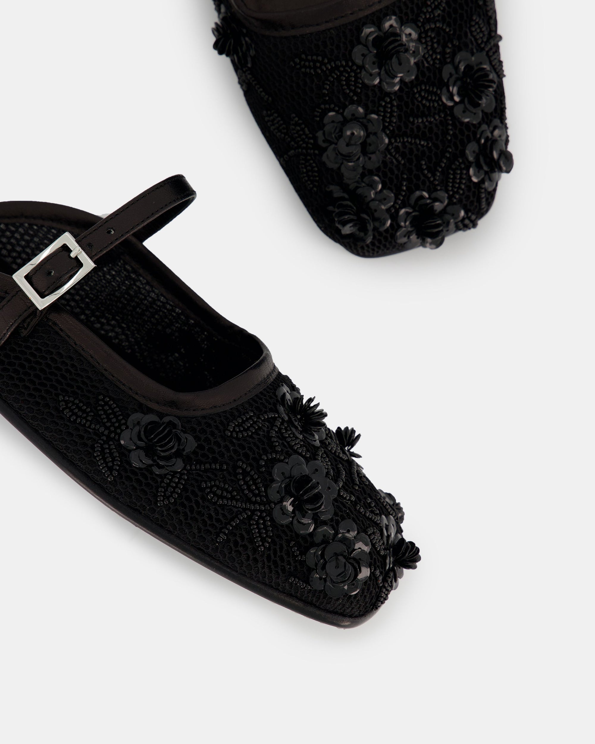 6 QTY NEW Bulla Saga Black Nappa Flower Mesh Black Nappa Flower Mesh