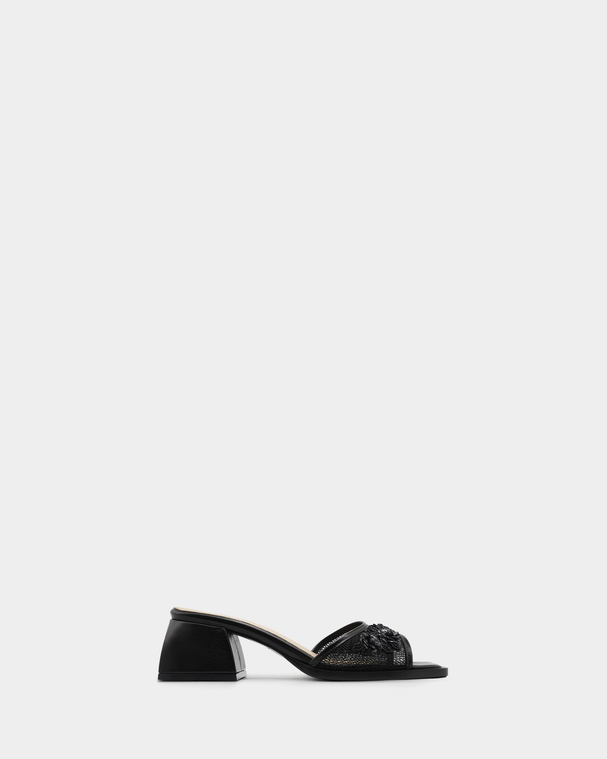 49 QTY NEW Bulla Jacobi Black Nappa Flower Mesh Black Nappa Flower Mesh