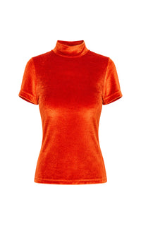 T-shirt Vik en soie et laine - Antelope Orange