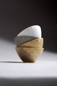 Saladier Byzanteum en porcelaine - Blanc, Or & Platine