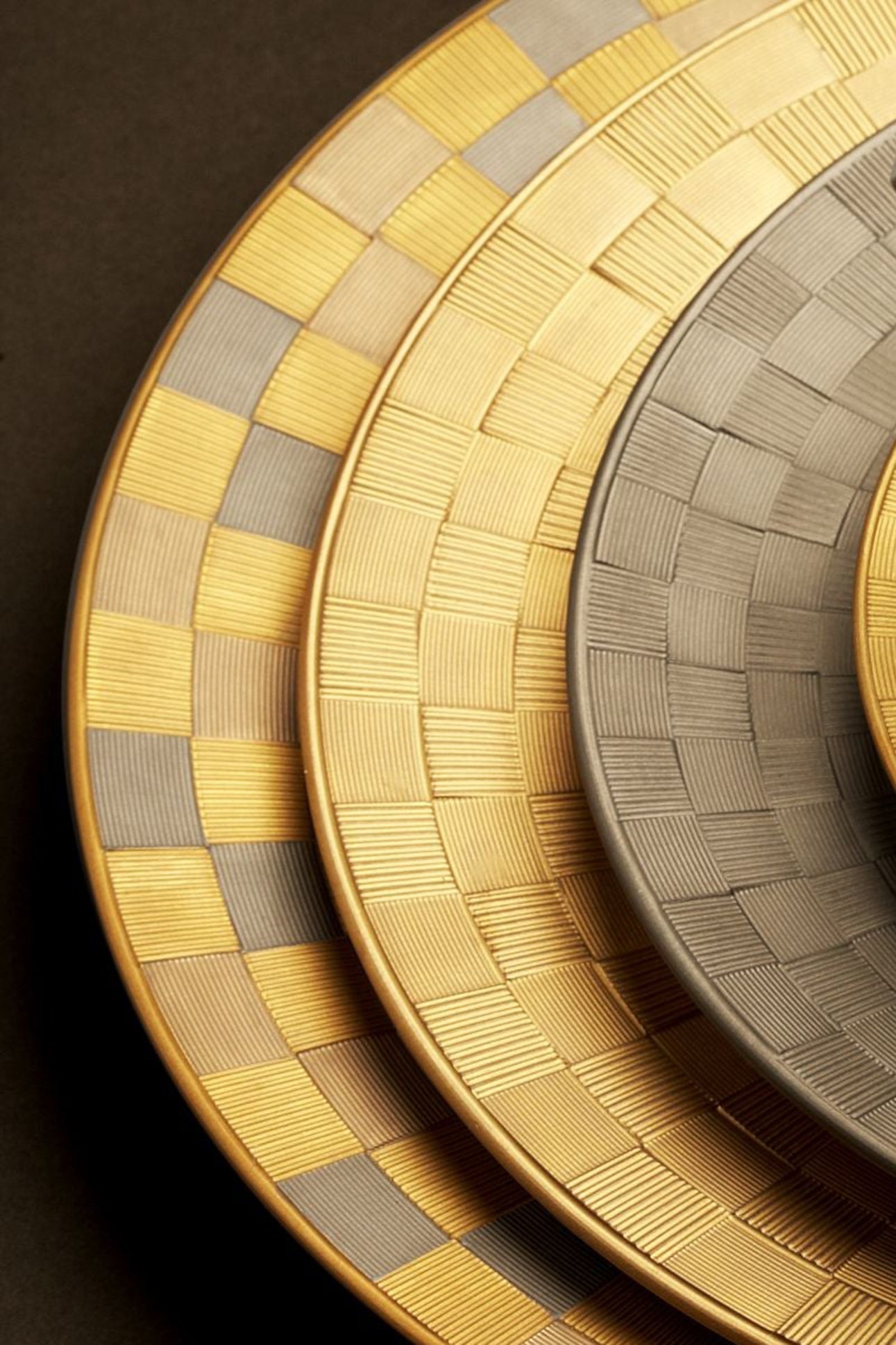 Byzanteum gold and porcelain tricolour soup plate - White, Gold & Rose Gold