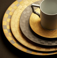 Assiette à pain et beurre Byzanteum en or et porcelaine - White, Gold & Rose Gold