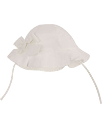 Chapeau à broderie en soie mélangée - Offwhite