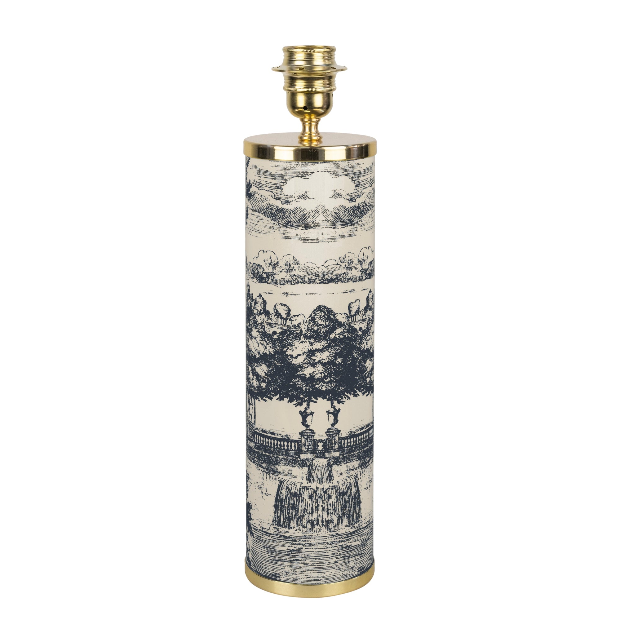 Giardino Settecentesco cylindrical lamp base - Blue & Ivory