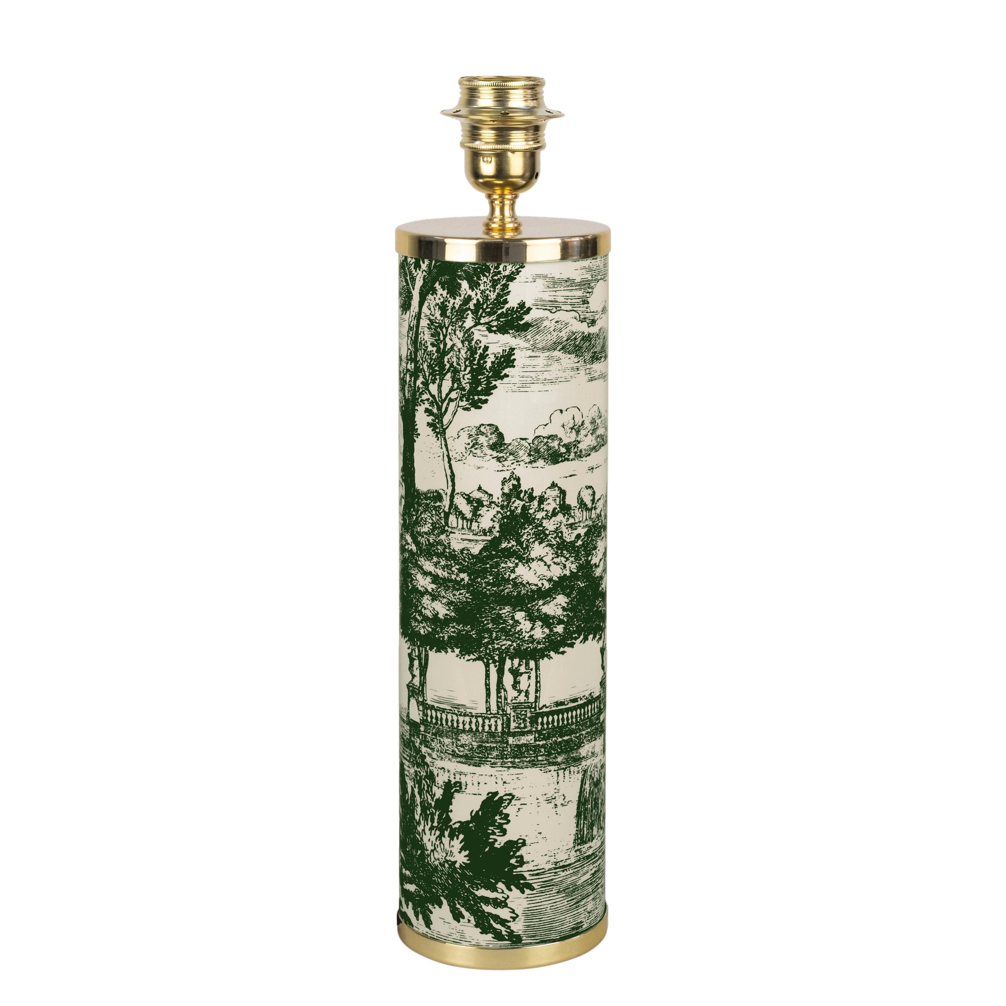 Giardino Settecentesco cylindrical lamp base - Green & Ivory