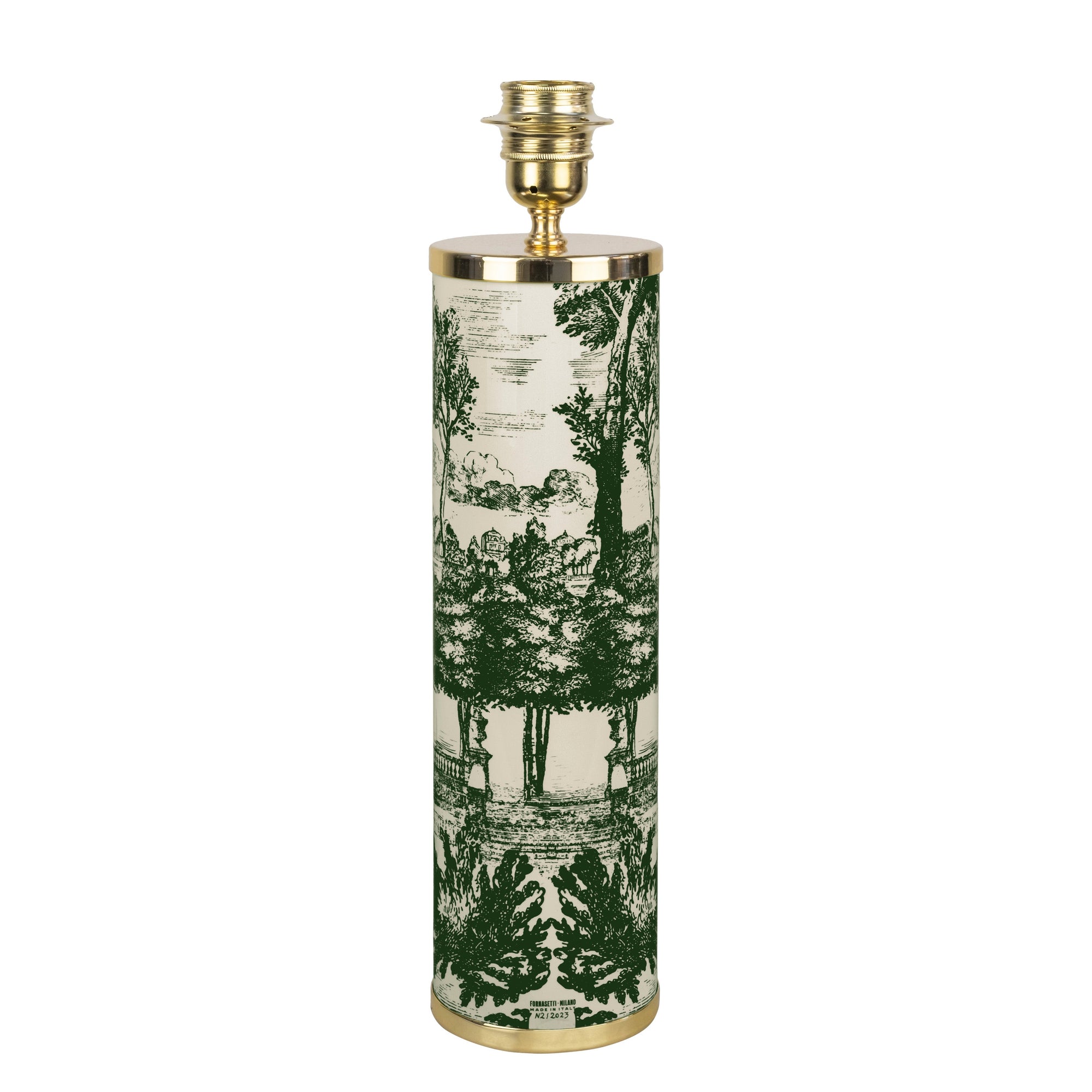 Giardino Settecentesco cylindrical lamp base - Green & Ivory