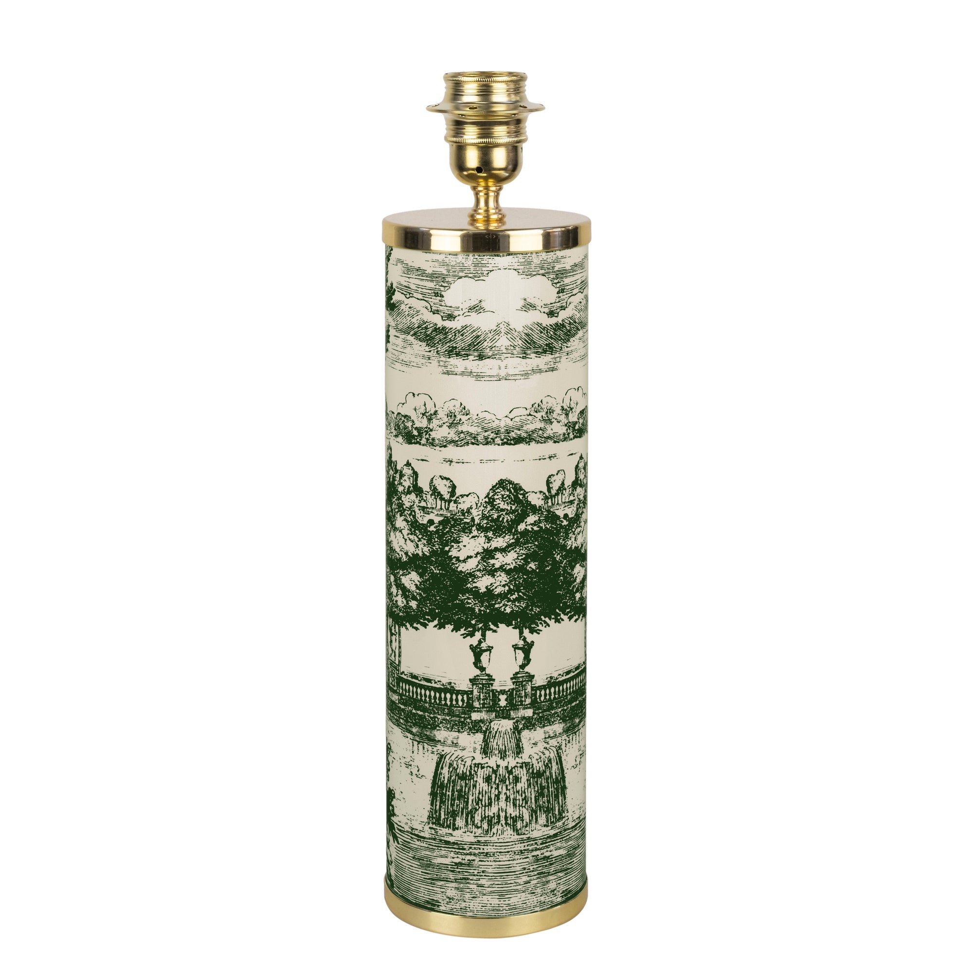 Giardino Settecentesco cylindrical lamp base - Green & Ivory