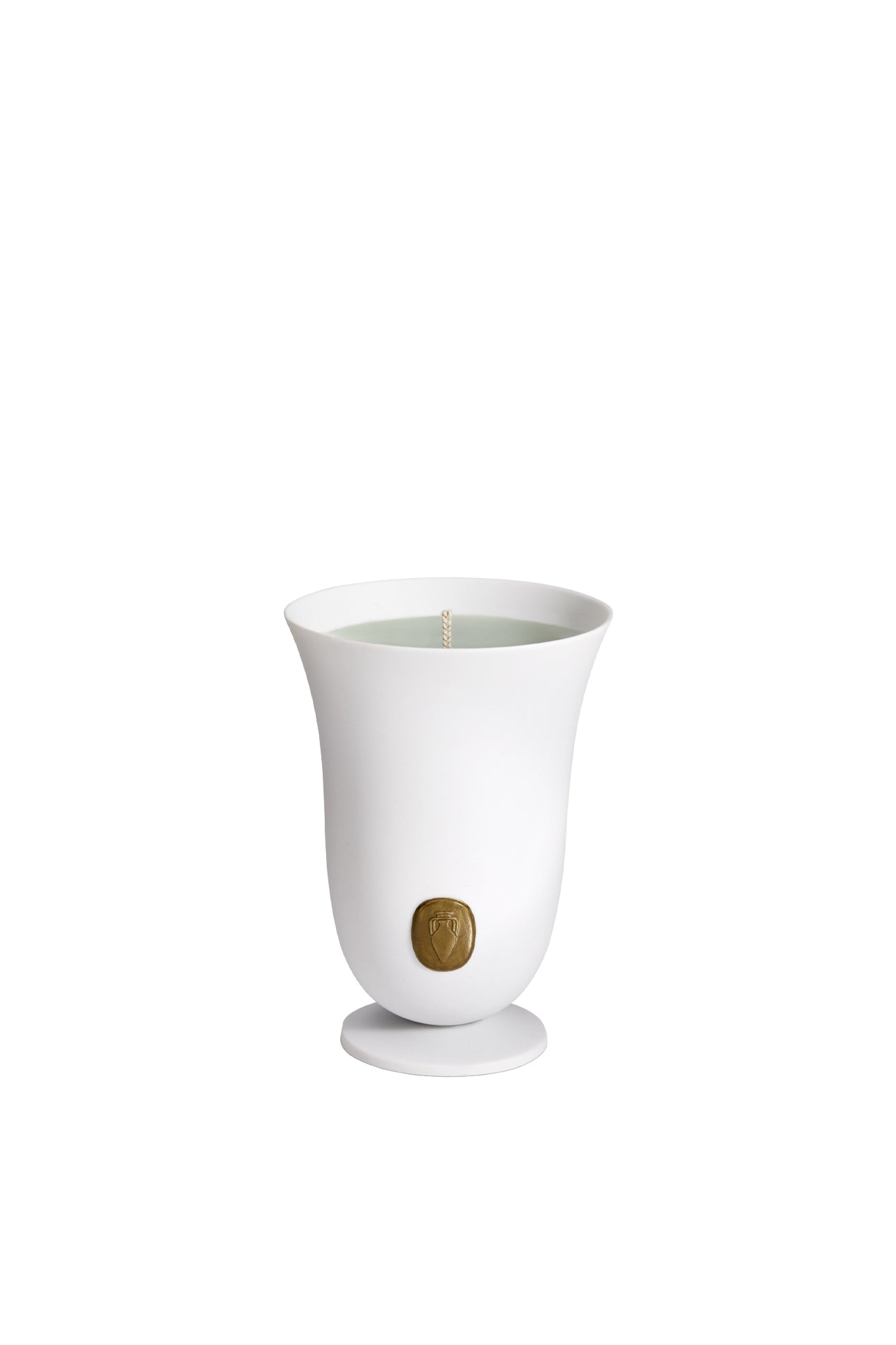 Wooden porcelain candle - White