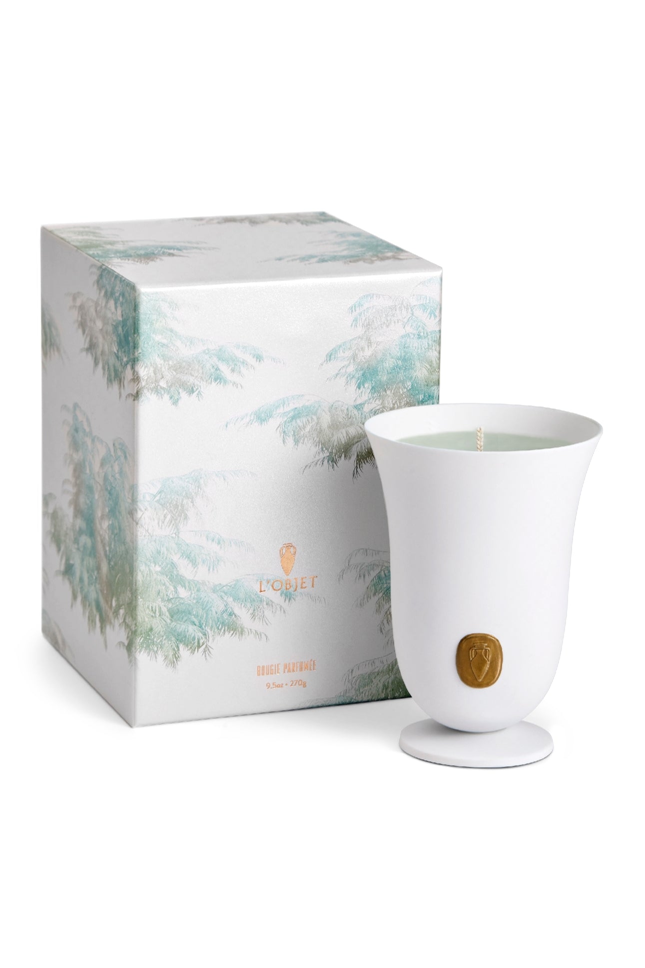 Bougie bois en porcelaine - White