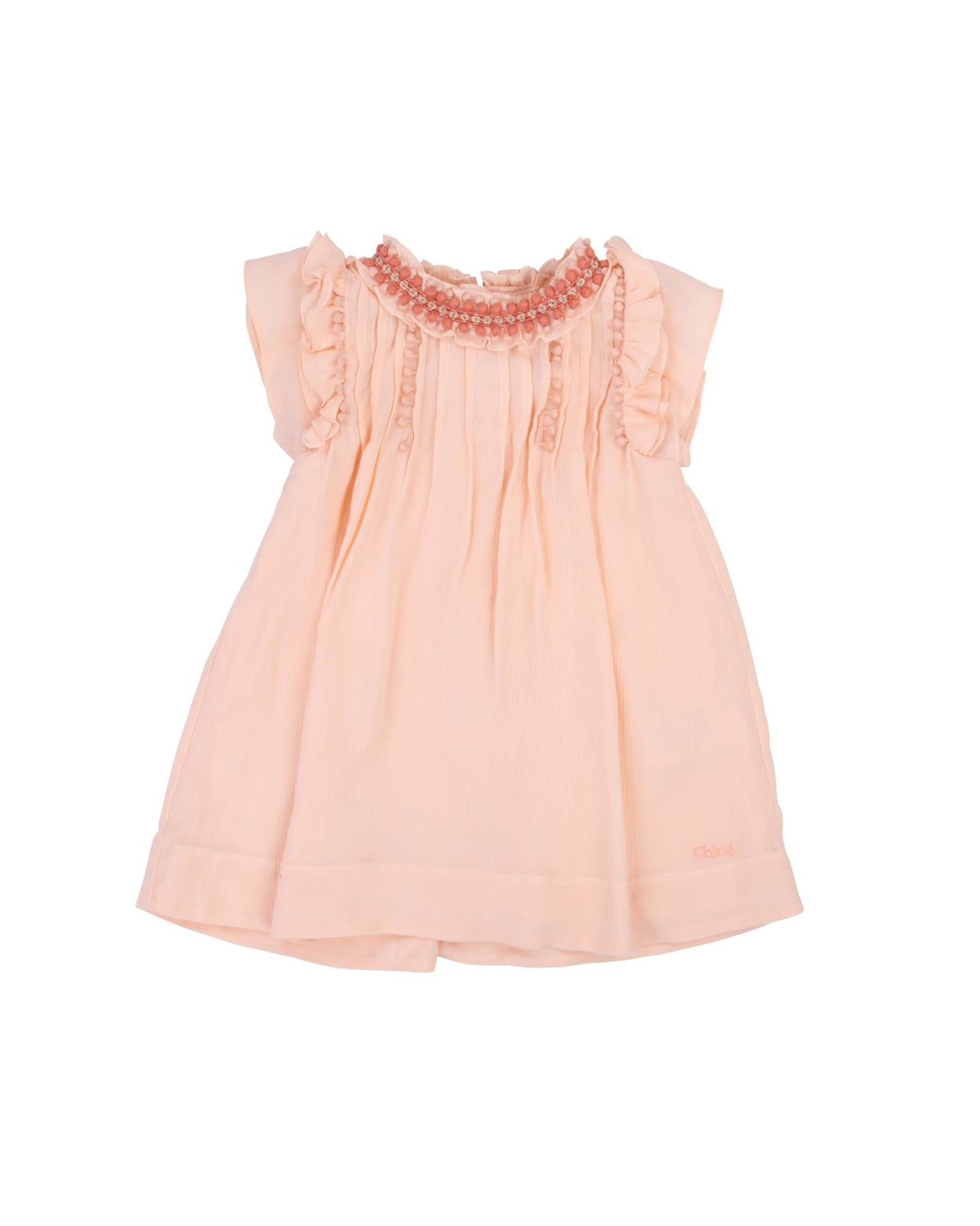 Robe couture en crépon - Peach