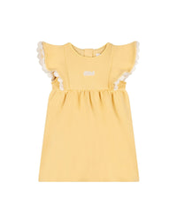Robe à volants en molleton - Jaune Pale