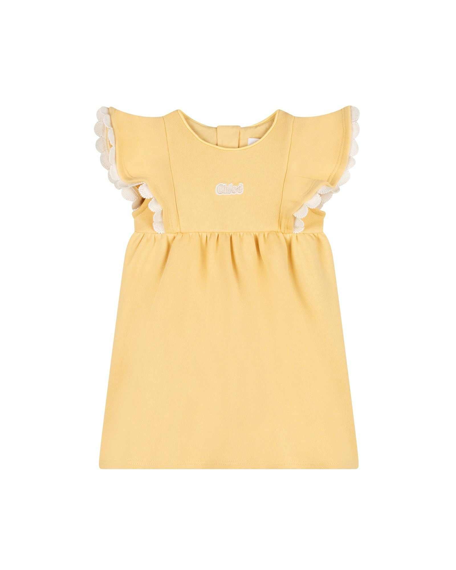 Robe à volants en molleton - Jaune Pale