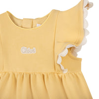 Robe à volants en molleton - Jaune Pale