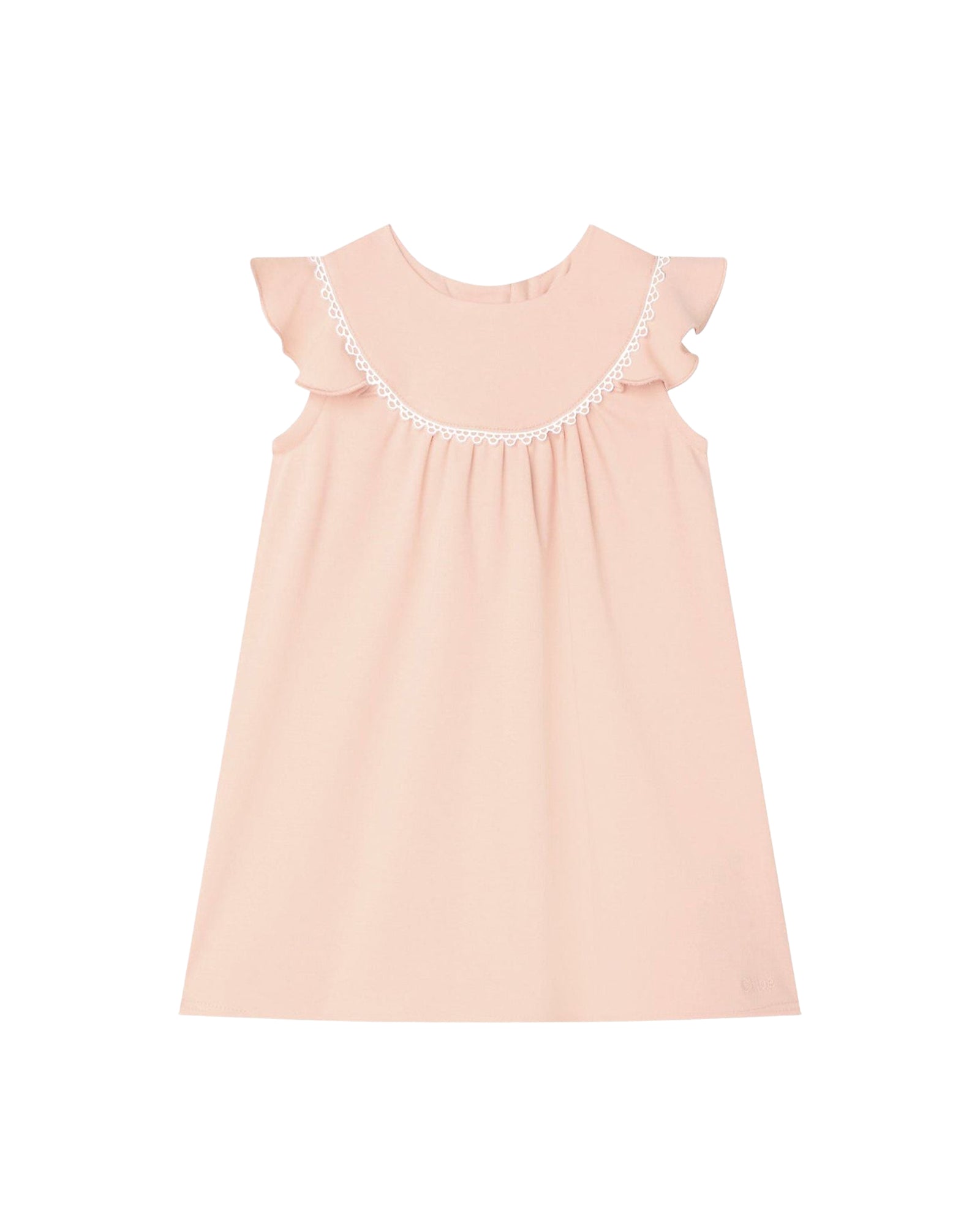 Robe brodée à volants en coton - Bois de Rose