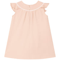 Robe brodée à volants en coton - Bois de Rose