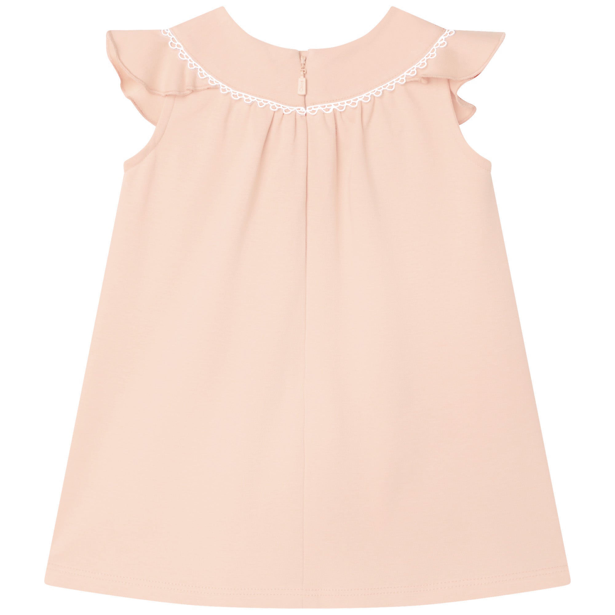 Robe brodée à volants en coton - Bois de Rose
