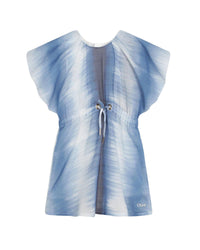 Cotton gauze dress - Blue White