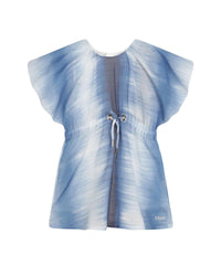 Robe en gaze de coton - Bleu Blanc